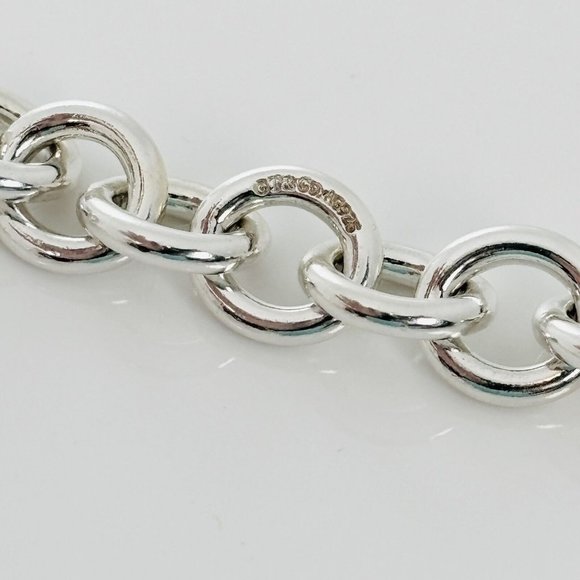 18" Return to Tiffany & Co Heart Padlock Lock Pendant Chain Necklace in Silver - Picture 7 of 7